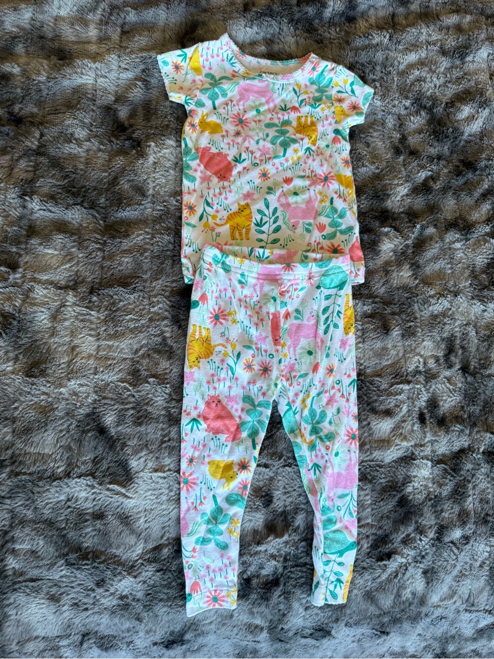 Carter’s Girls 12M Floral Animal 2 Piece Pajama Set